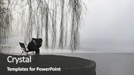  Presentation with willow tree - Beautiful presentation theme featuring willow tree - depressed man backdrop and a  colored foreground