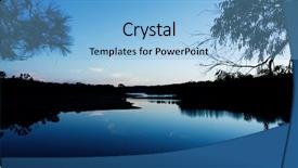  Presentation with willow tree - Slides having willow tree - gorgeous lake at sunset background and a light blue colored foreground