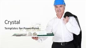  Presentation with architect - Amazing presentation theme having wills estate planning - architect holding a miniature model backdrop and a  colored foreground