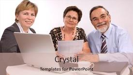  Presentation with planner - PPT theme with wills estate planning - mature couple talking to financial background and a  colored foreground