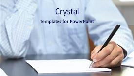  Presentation with estate planning - Colorful PPT theme enhanced with wills estate planning - men with pen backdrop and a sky blue colored foreground