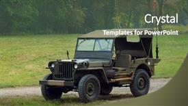  Presentation with jeep - Theme having willys - old fighting jeep background and a tawny brown colored foreground