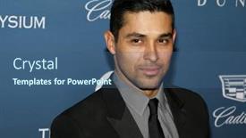  Presentation with venue - Cool new slide set with wilmer-valderrama-at-the-art backdrop and a ocean colored foreground