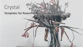  Presentation with flowers vase - Beautiful slides featuring wilted-flowers-bouquet backdrop and a light gray colored foreground