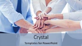  Presentation with victory team - Slide deck enhanced with partner win - success and winning concept background and a light blue colored foreground