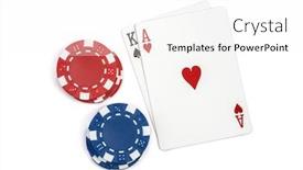  Presentation with playing cards - Amazing PPT theme having win-blackjack-playing-cards backdrop and a white colored foreground