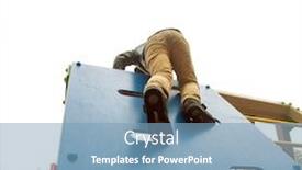  Presentation with brave - Audience pleasing slide deck consisting of win concept boy climbs to the top brave little boy accept the challenge on the top backdrop and a light blue colored foreground