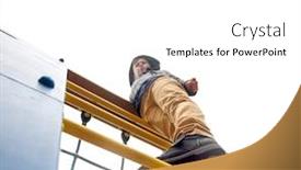  Presentation with brave - Slide deck enhanced with win concept boy climbs to the top brave little boy accept the challenge on the top background and a white colored foreground