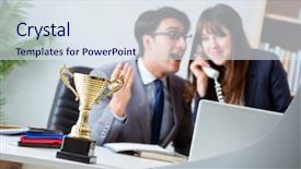  Presentation with prize - PPT layouts consisting of win excting prizes - concept of teamwork with prize background and a sky blue colored foreground