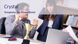  Presentation with prize - PPT theme with win excting prizes - concept of teamwork with prize background and a sky blue colored foreground