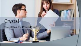  Presentation with prize - Audience pleasing PPT theme consisting of win excting prizes - concept of teamwork with prize backdrop and a light blue colored foreground