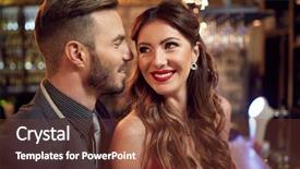  Presentation with win - Slide set with win girls heart in restaurant background and a tawny brown colored foreground