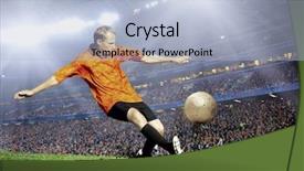  Presentation with football field - PPT theme enhanced with win goals - football player on field background and a  colored foreground