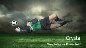  Presentation with football - Beautiful presentation featuring win goals actions - football player with ball backdrop and a  colored foreground