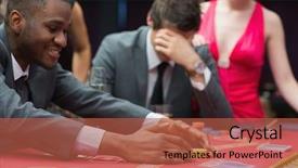  Presentation with jackpot - Colorful presentation theme enhanced with win lose - man winning jackpot as other backdrop and a red colored foreground