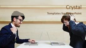  Presentation with win win - Colorful PPT theme enhanced with win-lose concept in business backdrop and a soft green colored foreground