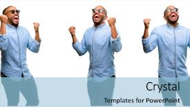  Presentation with african american - Audience pleasing PPT layouts consisting of win lottery - african american man with beard backdrop and a light blue colored foreground