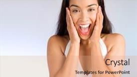  Presentation with winning waukesha - Audience pleasing theme consisting of win lottery - expression of a woman winning backdrop and a coral colored foreground