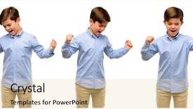  Presentation with blue eyes technology eye scan - Cool new theme with win lottery - handsome toddler child with green backdrop and a blonde colored foreground