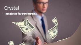  Presentation with money - Amazing presentation design having win lottery - handsome young man throwing money backdrop and a gray colored foreground