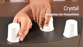  Presentation with shell - Audience pleasing PPT theme consisting of win lottery - traditional shell game with three backdrop and a coral colored foreground