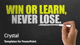  Presentation with win win - PPT theme consisting of win or learn never lose background and a dark gray colored foreground