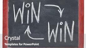  Presentation with win win - Cool new slides with win-win concept on blackboard backdrop and a dark gray colored foreground