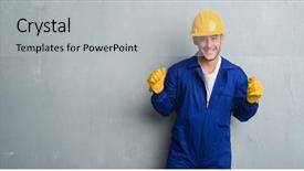  Presentation with young grey maine coon cat - Amazing theme having win win model - young caucasian man over grey backdrop and a light gray colored foreground