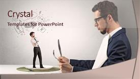  Presentation with eat - Beautiful presentation design featuring win win negotiating - big businessman want to eat backdrop and a lemonade colored foreground