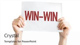  Presentation with win win - Theme having win-win placard isolated background and a white colored foreground