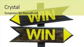  Presentation with win win - Amazing PPT theme having win win signpost isolated backdrop and a yellow colored foreground