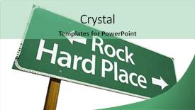  Presentation with rock - Amazing PPT layouts having win win situation - rock hard place road sign backdrop and a seafoam green colored foreground
