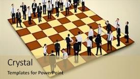  Presentation with chess board - PPT theme having win win strategy - chess board with many business background and a coral colored foreground