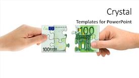  Presentation with puzzle - PPT theme featuring win win strategy - hands and money puzzle isolated background and a white colored foreground