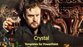  Presentation with playing cards - PPT layouts having win win strategy - wealthy mature man drinking brandy background and a tawny brown colored foreground