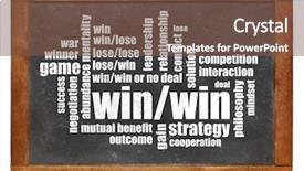  Presentation with win win - PPT layouts having win-win strategy word cloud background and a tawny brown colored foreground