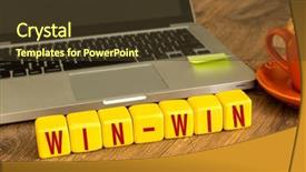 Presentation with win win - Audience pleasing PPT layouts consisting of win-win written backdrop and a tawny brown colored foreground