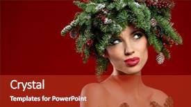  Presentation with beauty and fashion - Slide deck consisting of wind blowing trees - beauty fashion model girl background and a crimson colored foreground