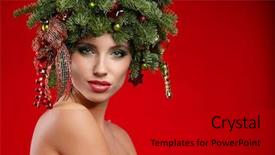  Presentation with beauty and fashion - Presentation theme featuring wind blowing trees - beauty fashion model girl background and a black colored foreground