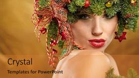  Presentation with beauty and fashion - Presentation enhanced with wind blowing trees - beauty fashion model girl background and a gold colored foreground