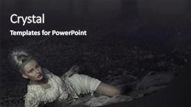  Presentation with leaves - Beautiful slides featuring wind blowing trees - blond beauty laying on leaves backdrop and a  colored foreground