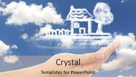  Presentation with floating - Beautiful slides featuring wind blowing trees - house clouds shape floating backdrop and a lemonade colored foreground