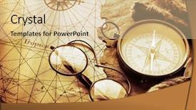  Presentation with compass map - Slide set having wind damage - compass and glasses on antique background and a lemonade colored foreground