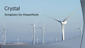  Presentation with windmills - Slides with wind energie - windmills for renowable electric production background and a light blue colored foreground
