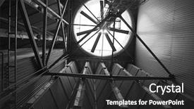  Presentation with shaft - Colorful slide deck enhanced with wind fan - industrial ventilating shaft backdrop and a dark gray colored foreground