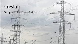  Presentation with alternative energy - Audience pleasing presentation consisting of windmill in the wind farm alternative energy electricity backdrop and a light gray colored foreground