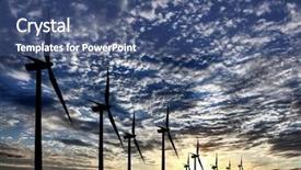  Presentation with wind energy - Audience pleasing slide deck consisting of wind farm energy backdrop and a ocean colored foreground