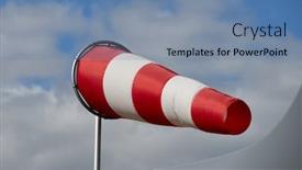  Presentation with wind - Amazing slide deck having wind-flag-windsock-on-sky backdrop and a seafoam green colored foreground