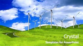  Presentation with turbine - Audience pleasing slides consisting of wind generators backdrop and a shamrock green colored foreground