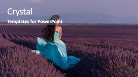  Presentation with flower woman - Cool new presentation theme with wind in purple lavander backdrop and a  colored foreground